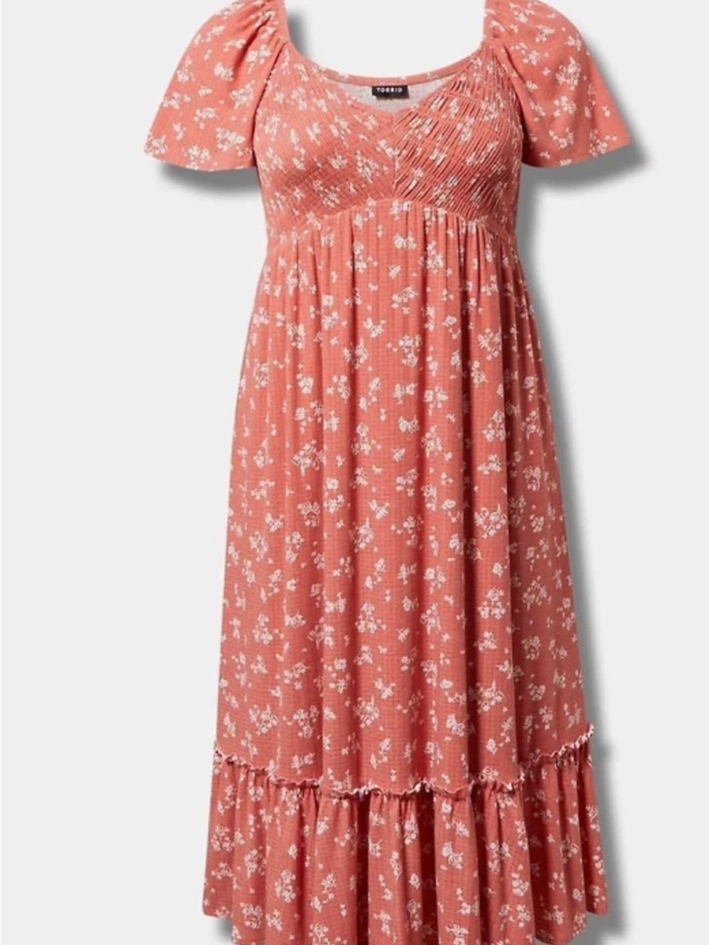 torrid NWT Coral Pink Floral Midi Dress